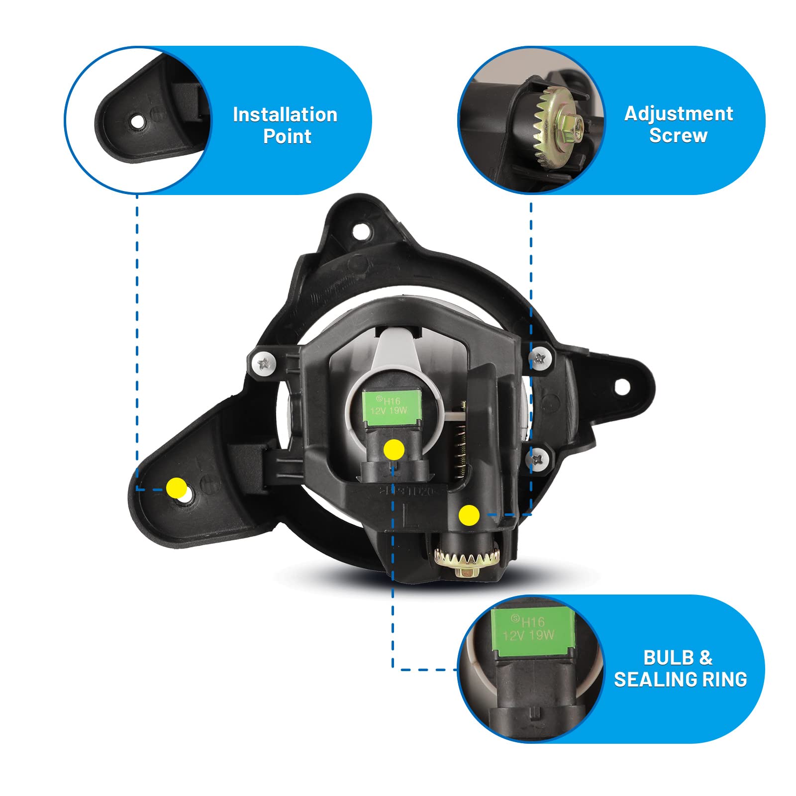 Amazon.com: Fog Lights compatible for Toyota C-HR 2018 2019 CHR